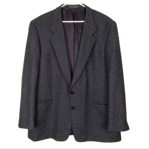 Vintage Cricketeer Wool And Cashmere Sport Coat Size 48L Grey Houndstooth Men's